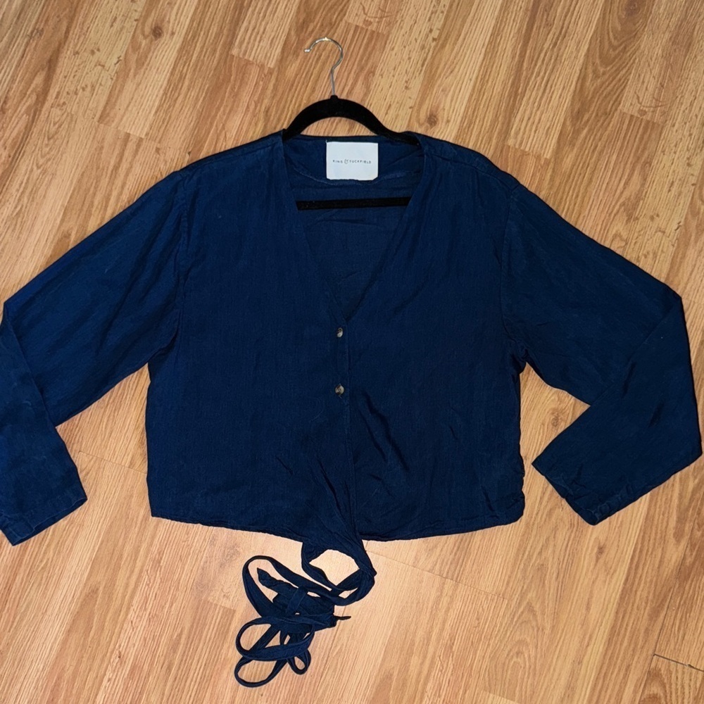 King & Tuckfield Wrap Blouse Size Large